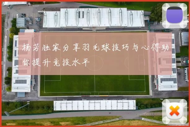 杨芳独家分享羽毛球技巧与心得助你提升竞技水平
